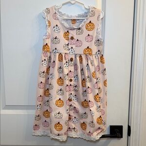 Abby & Evie Toddler Girl 4T Fall Pumpkin Halloween‎ Sleeveless Dress
